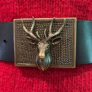 Ralph Lauren Black Belt with Gold Buckle